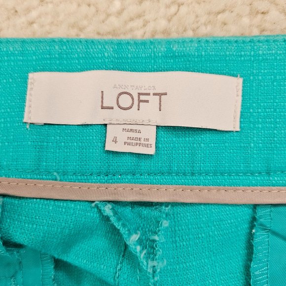 LOFT Teal Ankle Pants - Picture 2 of 8